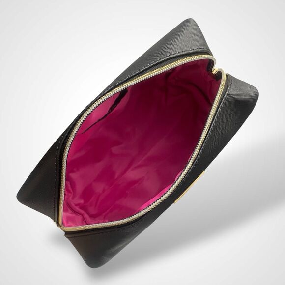 Trina Turk Makeup Cosmetics Bag Travel Pouch Black Multi Glitter 8x5" Glamorous - Picture 8 of 9